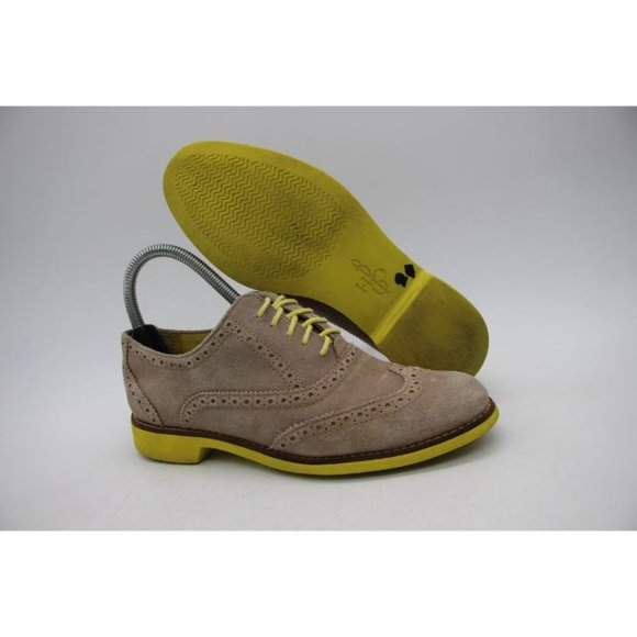 Cole Haan Alisa D36733 Gray & Yellow Wingtip Oxford Shoes Women's Size 6 B - Picture 1 of 11
